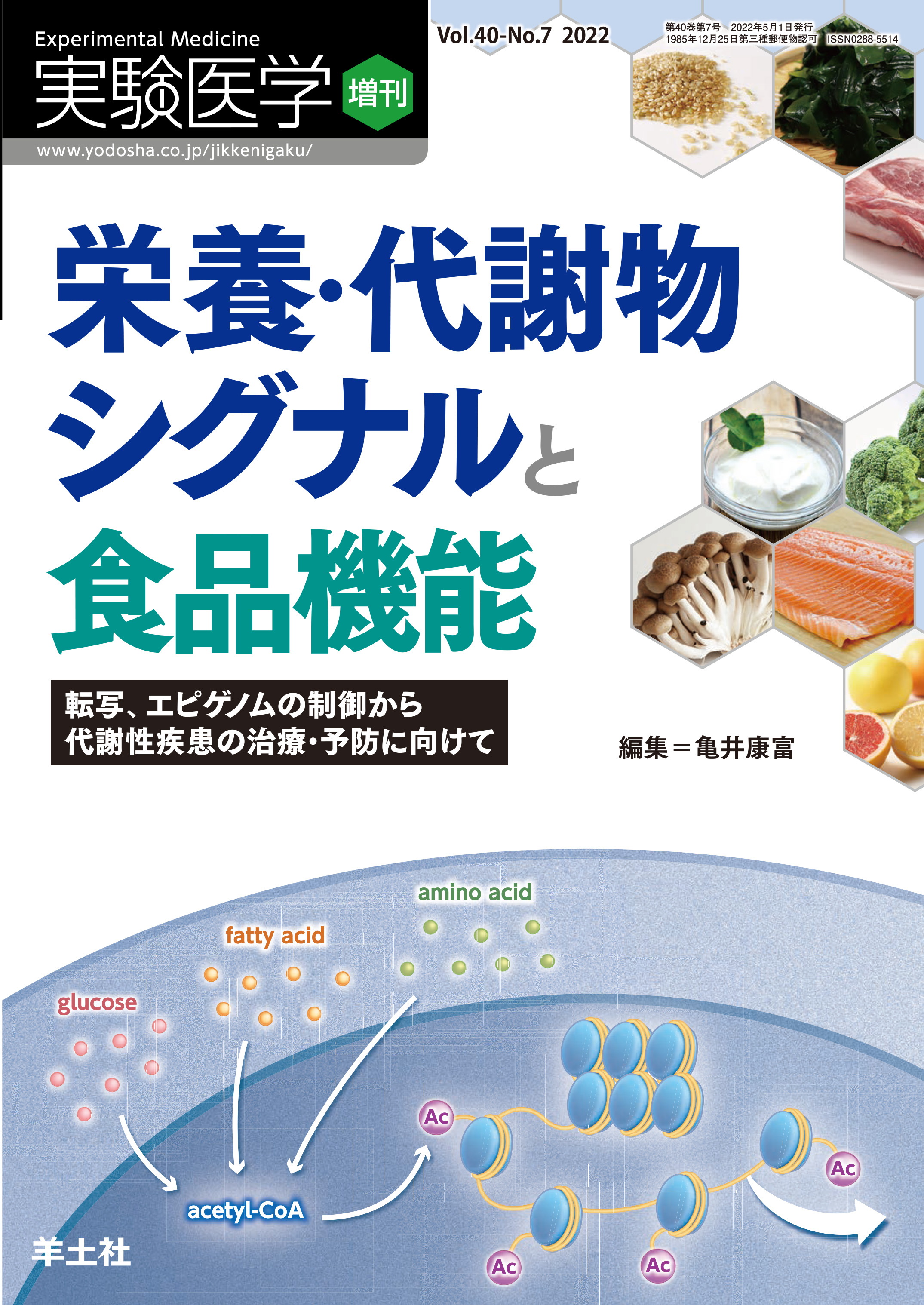 実験医学増刊 : 栄養・代謝物シグナルと食品機能 Vol.40 No.7